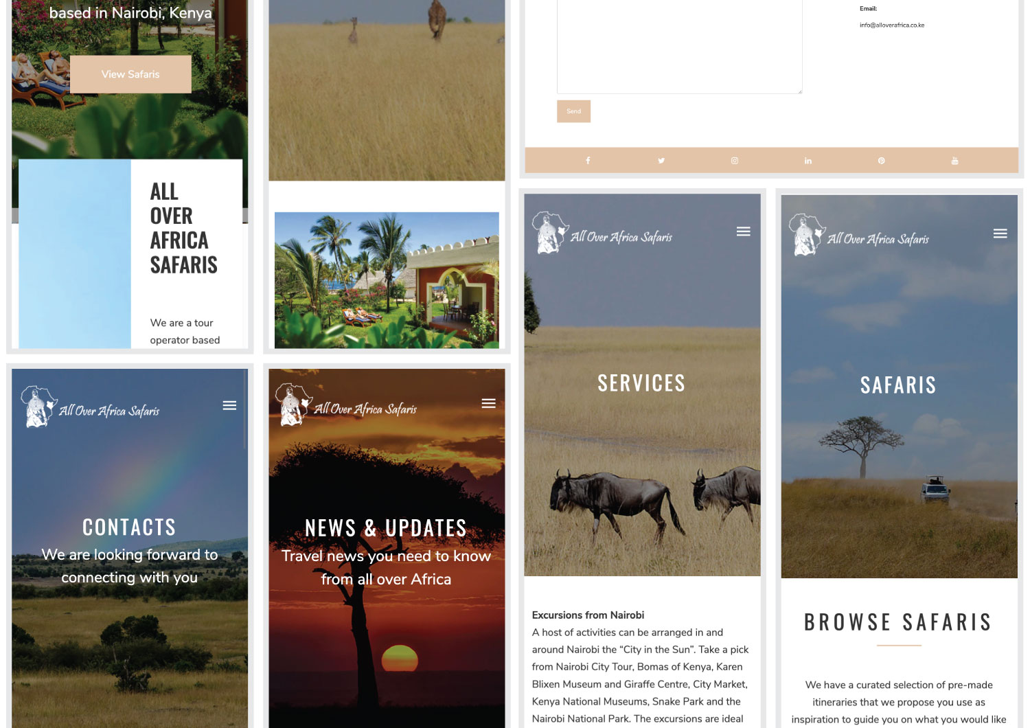 All Over Africa Safaris website design 4