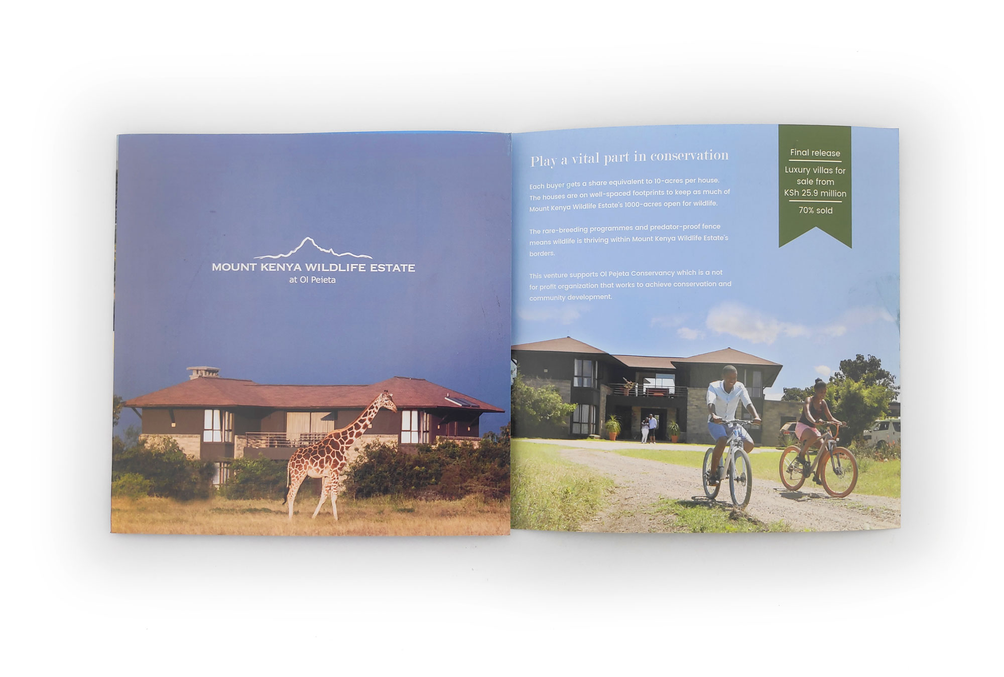 Mount Kenya Wildlife Estate Bifold Flyer Design inner folds