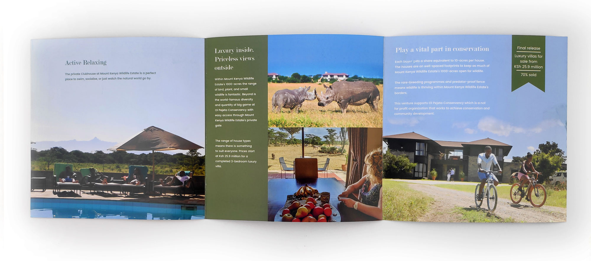 Mount Kenya Wildlife Estate Bifold Flyer Design inner spread