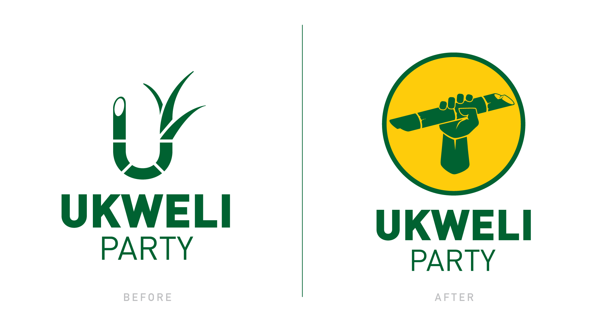 Ukweli Party Kenya logo design before and after