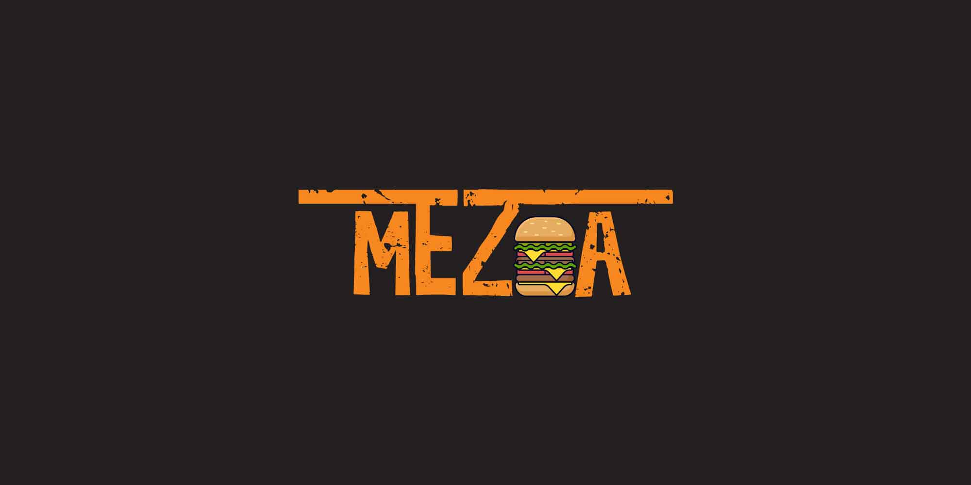 mezza logo design 8 logo made up with a burger in it