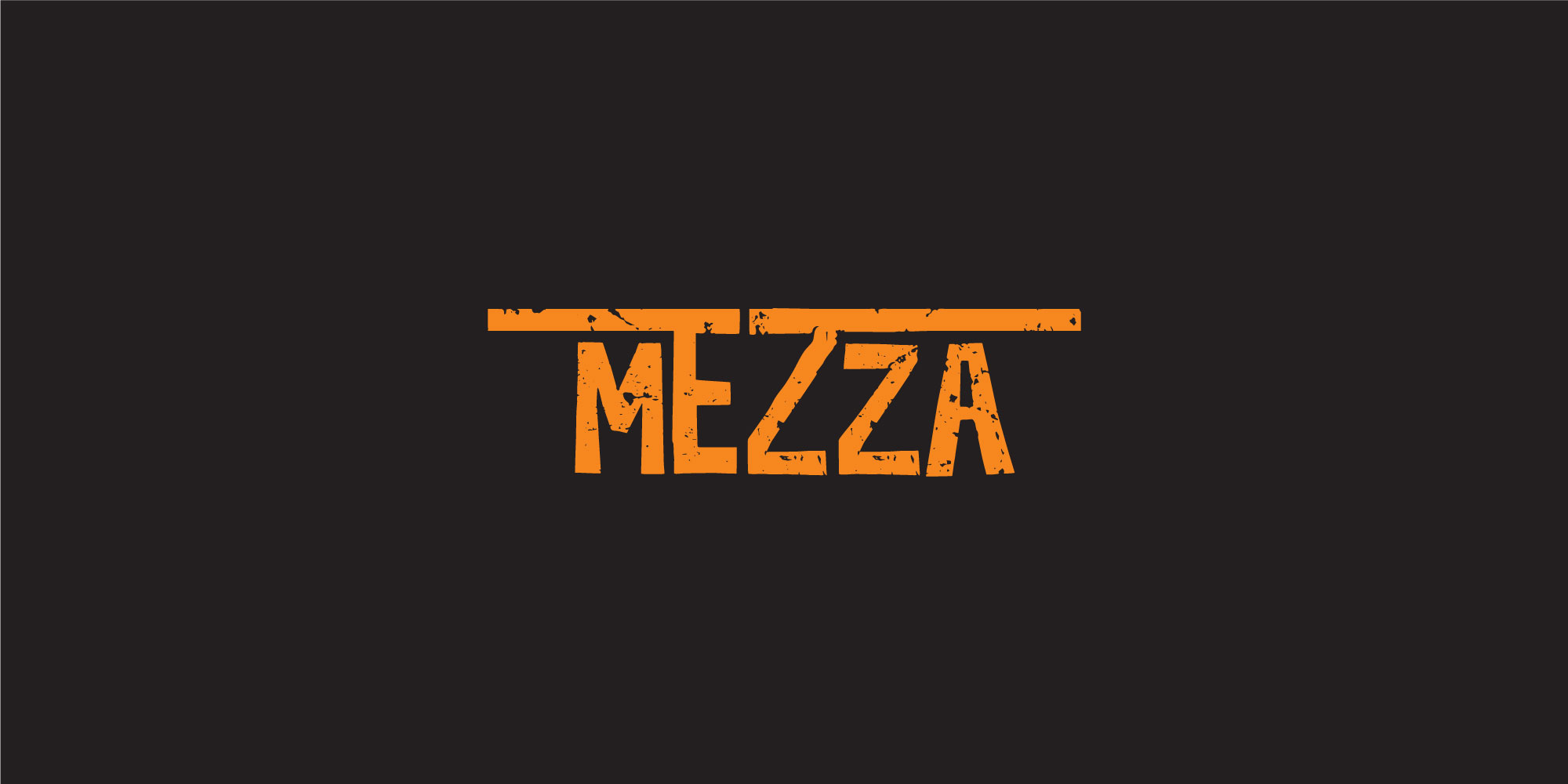 mezza logo design 4 orange logo on black bg